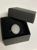 New 925 Silver Oval CZ Cluster Ring Exquisite Stamped <br/>Approximately .75 Inch Open Side Shank Size 7