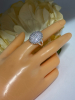 New 925 Silver Oval CZ Cluster Ring Exquisite Stamped <br/>Approximately .75 Inch Open Side Shank Size 7 - 4