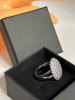 New 925 Silver Oval CZ Cluster Ring Exquisite Stamped <br/>Approximately .75 Inch Open Side Shank Size 7 - 6
