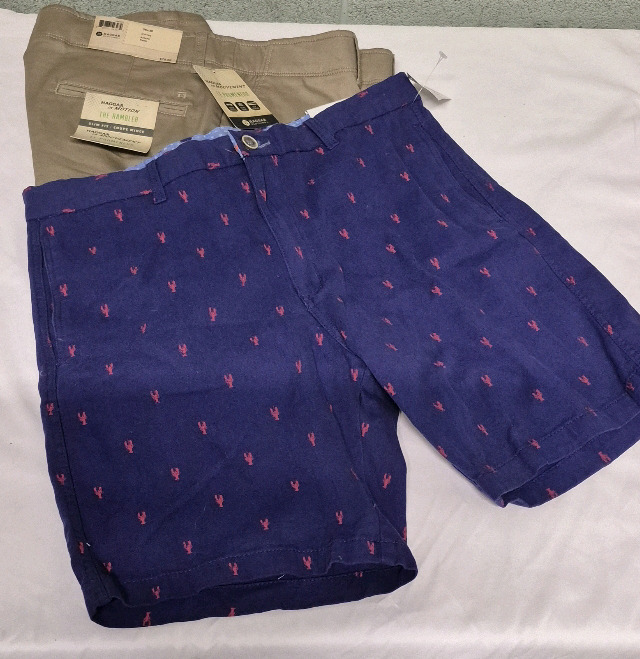 2 New sz 36 Men's Haggar Khaki Pants & Tailorbyrd Shorts (Lobsters)