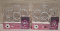 2 New in Box | Tech Solutions Neonlight | Daisy LED Acrylic Light | Comes with USB Cable | Pink & White Light | Measurements: 7"L x 7"W
