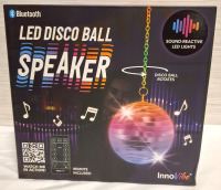 New in Box | InnoVibe Bluetooth LED Disco Ball Speaker | Remote Included | Protable size with Hanging | 5" Rotating Disco Ball with 9" Extension Chain | USB Rechargeable Battery