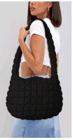 New Quilted Tote Bag & Puffy Belt Bag Grid Puffy Sling Bag Set for Women | Retails at $85