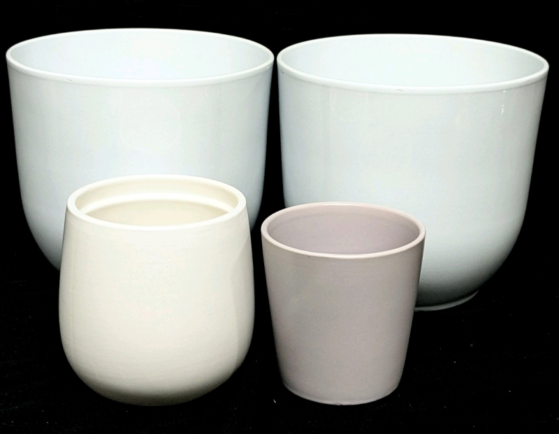 4 As-New Ceramic Plant Pots / Planters - 4.75" - 8" Tall, No Chips or Cracks | Over $50 Retail Value!