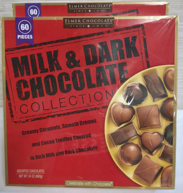2 New Boxes Elmer Assorted Milk & Dark Chocolate Collection