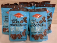 8 New Bags Diamond Salted Dark Chocolate Flavoured Walnuts BB 23 May 2025