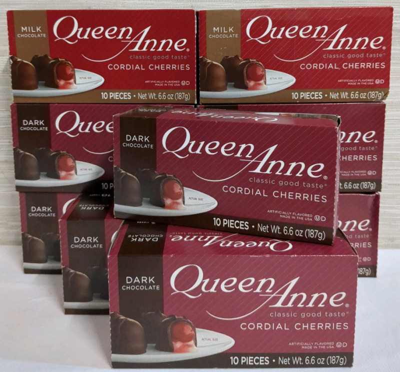 9 New Boxes Queen Anne Chocolate Cordial Cherries
