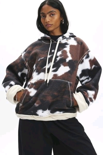 New Size Large Women's AMERICAN OUTFITTERS BDG Keaton Oversized Fleece Lined Hoodie Sweatshirt | Retails $89!
