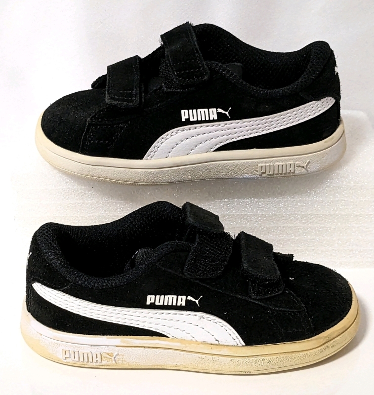PUMA Kids Smash V2 SD V Infinity: Black / White (Size; 6C)