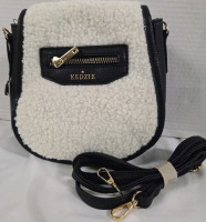 New | 8" x 8" KEDZIE Purse w/ ONE Interchangeable Strap - White/Black
