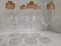 6 New | 562mL Studded Wine Glasses | Measures 9&frac12;" Tall