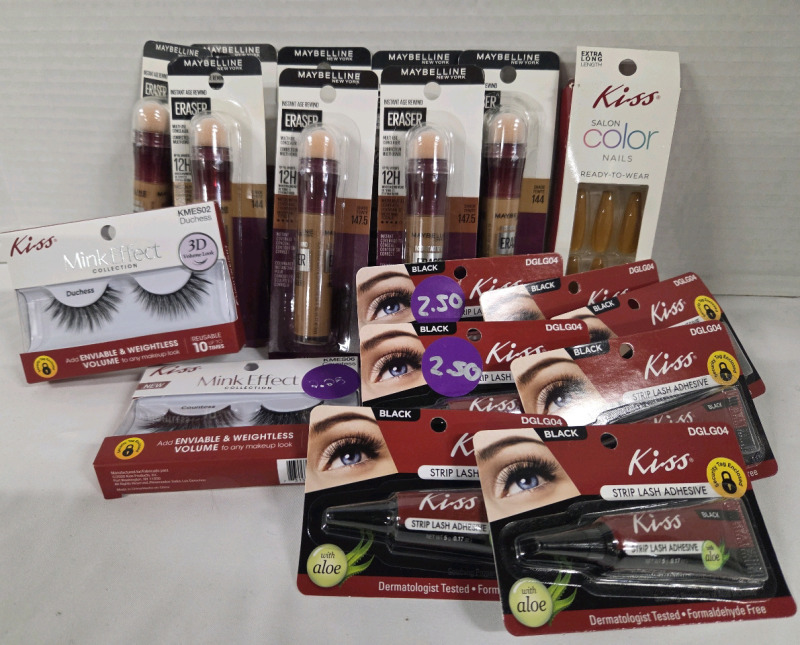 New | Assorted Makeup Lot | Over 15 pcs | Includes Concealer, False Lashes & More!