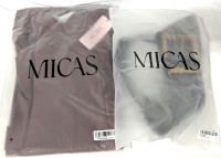 2 New Size Small Women's MICAS : Faux Leather Bustier Slip Midi Dress (Coffee) & Faux Leather Wide Waist Corset Belt | Retails Over $90!