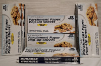 8 New Durable Parchment Paper Pop Up Sheets Boxes | 25 Sheets per box | Sheet Size - 15" X 10.75" each | Non Stick & Great for Baking