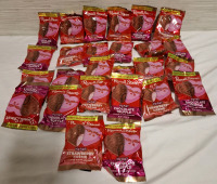 26 New Russell Stove Milk Chocolate Packets | Net WT 1.3oz each | Flavors- Strawberry Creme & Chocolate Truffle | Best Before- 01 June 2025