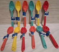 12 New Trueliving Melamine Utensils Set | 2 Spoons per set | Measurements; 9.72" X 2.17" X 0.98"