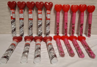 18 New Assorted Chocolate Tubes | 9 Hershey's Milk Chocolate Tubes & 9 Valentine Candy Tubes
