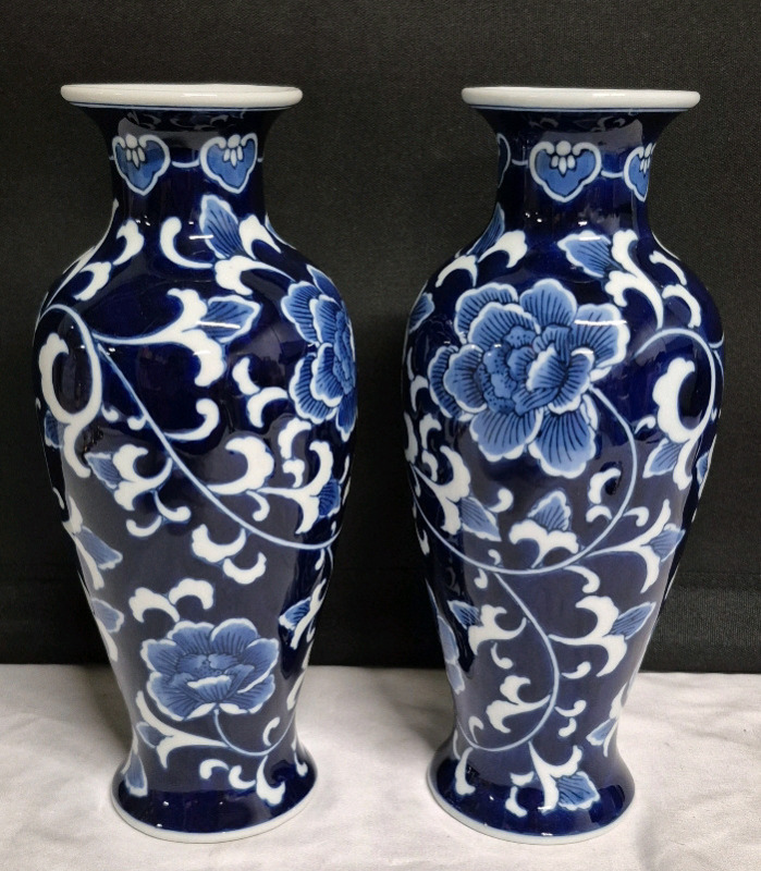2 Ceramic 10.5" Tall Vases