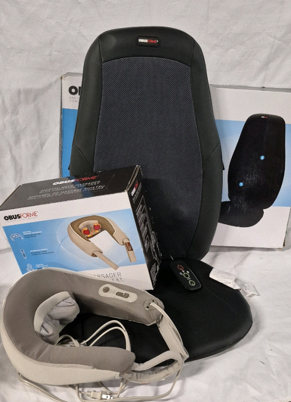 2 Obusforme Shiatsu Massagers in Boxes Neck & Cushion - Working