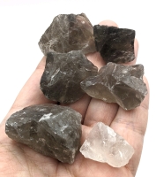 Mix of Raw Clear Quartz (5.3g) and Raw Smoky Quartz (75.5g) Stones