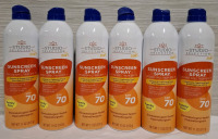 6 New Studio Selection Sunscreen Spray Bottles | SPF 70 | Family Size | Net WT 11oz | Best Before 2026/10/28 | Height- 9" each