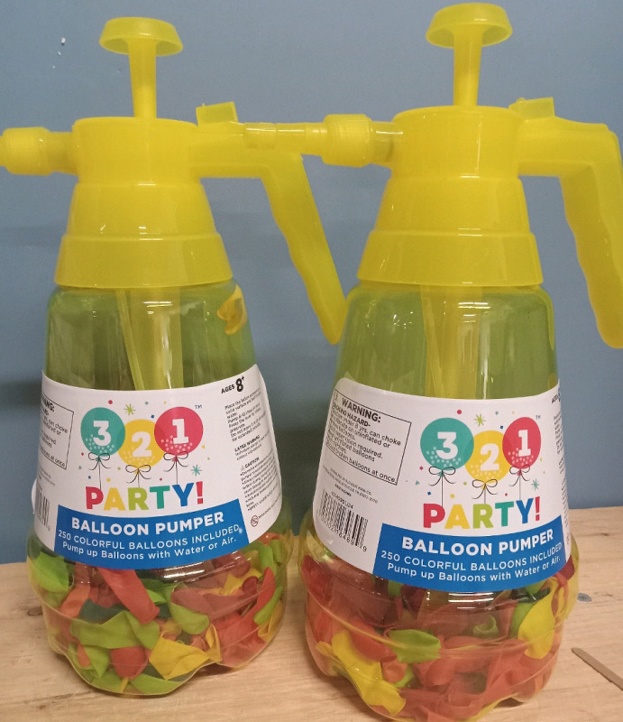 2 New | Party Balloon Pumpers | includes 250 balloons ea. Both Measure 12" x 5"