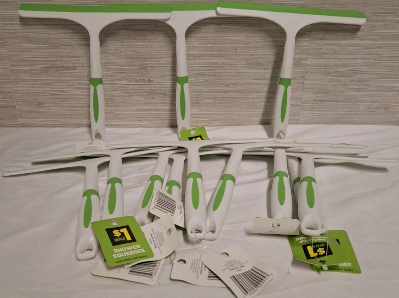 12 New Shower Squeegee | For Glass, Window and Shower Cleaning | Comfortable Grip Handle | Height- 9" each