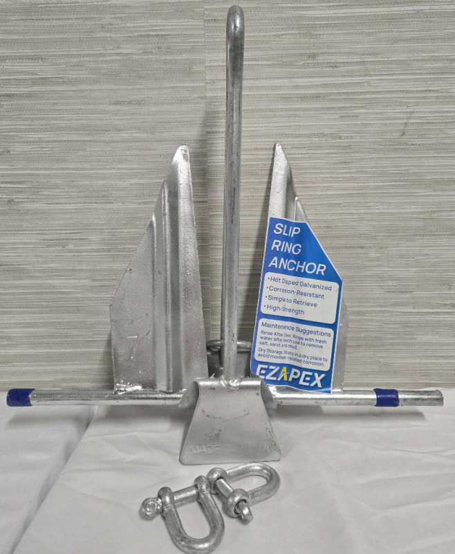 As New | Upgraded Boat Anchor with Slip Ring Shank Anchor for Boats Pontoon Deck Fishing and Sail | 14" Tall * Retails $50+ *