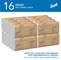 New Case Of | Scott #184005 Multi-Fold Paper Towels { 16 Packs Of 250 Sheets = 4000 Sheets Total } | * Retails $86.13 *