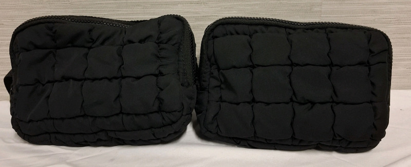 2 New Quilted Puffy Belt Bag Grid Puffy Sling Bag for Women