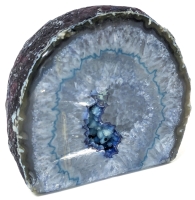 Blue Agate Dyed Crystal Geode with Sparkle - 3" Tall