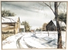 Framed Original Watercolor Art Rural Scene by Hope Bucher, Naperville Illinois - 24.5" &times; 20.5" - 2