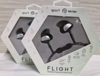 2 New | FLIGHT Athlete Premium Earphones | Sweat Resistant, Built in Mic