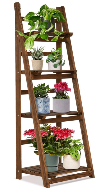 New | FCPN Brown Ladder Shelf 44" Tall For Plants | * Retails $140+ *