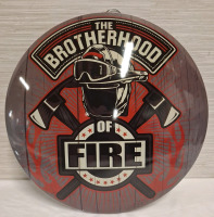 New American Art Decor Distressed The Brotherhood of Fire Dome Metal Sign - 15.5"