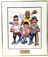 Signed Vintage 1993 Framed Matted Limited Edition Sport Celebrities Caricature from Chrysler Celebrity Classic, Lionhead Golf & Country club June 30 - July 4, 1993 - 20.2" &times; 24"