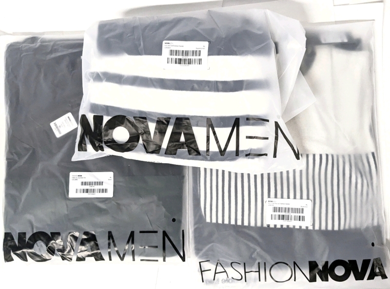 3 New Size XL Men's NOVA MEN Tops : Cozy and Cool Crewneck Sweater, Follow Up Long Sleeve Shirt, Don't Cross The Line Crewneck Sweater | Over $50 Retail Value!