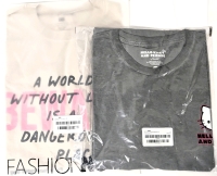 2 New Size 1X Women's FASHION NOVA Tees : Hello Kitty & Friends Washed Tee (Charcoal) & Beware of Love Graphic Tee (Taupe)