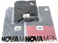 3 New Size LG Men's NOVA MEN Tops : Fresh As Lemons Short Sleeve Tee (Black), Cozy and Cool Crewneck Sweater (Black), Rodrigo Sweater (Red/Combo) | Over $50 Retail Value