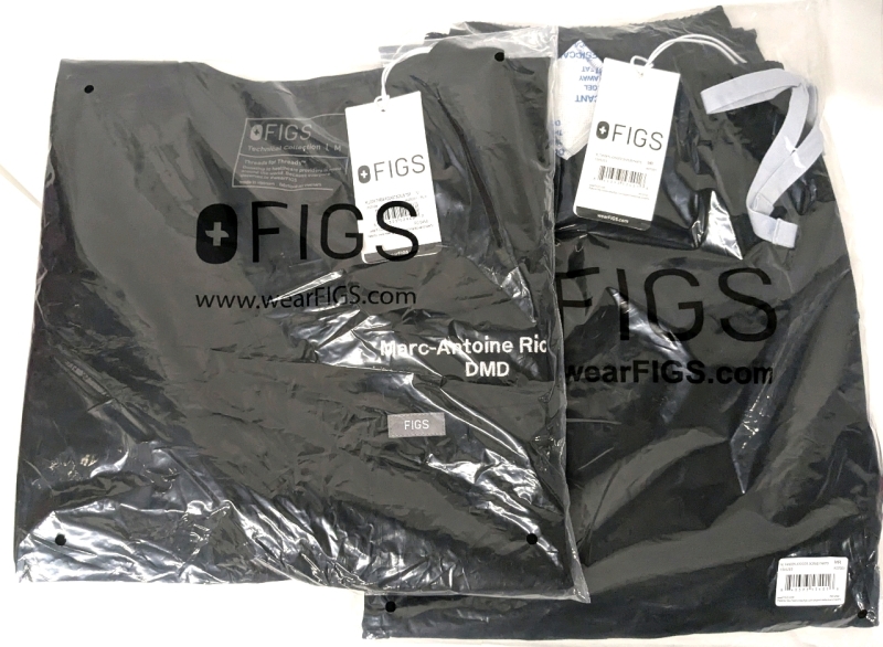 New Size MED Men's FIGS Top & Bottoms : Personalised Leon Three-Pocket Scrub Top (Embroidered Name on Chest) & Tansen Jogger Scrub Pants | Retails Over $120!