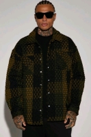 New Size MED Men's NOVA MEN Beverley Tweed Shacket (Green/Combo) - Retails Over $50!