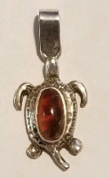Sterling & Amber Turtle pendant