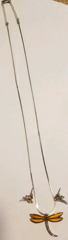 Sterling Dragonfly necklace & earring set