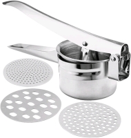 New in Box Stainless Steel Potato Press/Ricer - Use With Vegetables, Fruit + More - 10.5" Long