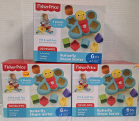 3 New in Box | FISHER-PRICE | Butterfly Shape Sorter for 6m+ Infants | Box Measures 8" x 7" x 4"