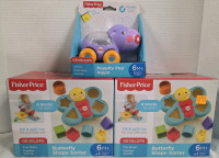 3 New | FISHER-PRICE Assorted Toddler Toys | Largest Measures 7" Tall