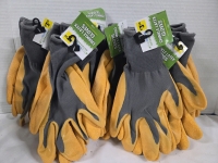 9 New Pairs of TRUELIVING Outdoors Crinkle Latex Gardening Gloves