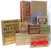 New Case of 21 (3 Sets of 7) Christmas Nesting Gift Boxes #38365401 : Largest 10" &times; 13.5" &times; 3"