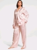New Size XS Women's VICTORIA'S SECRET Satin Long PJ Set : Pink White Stripes | Retails Over $100!