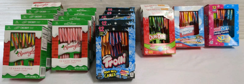 18 New Boxes Spangler Candy Canes Assorted Flavours